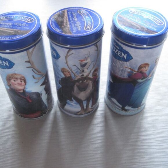 3 Royal Dansk Cookie Tins Disney Frozen Limited Holiday Edition Anna Elsa Kris - Picture 3 of 13